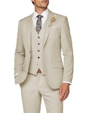Wangyue Mens Suit 3 Piece Slim Fit Suit for Men Formal Business Suit Wedding ...