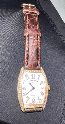 Franck Muller Tonneau Curvex 1752QZDP Diamond Bezel Quartz Women's Watch