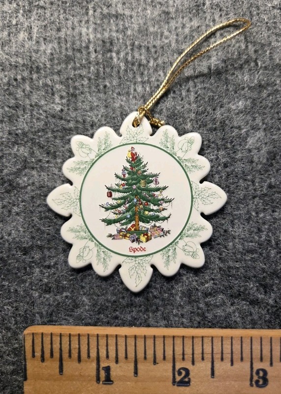 Spode Porcelain Christmas Tree Snowflake Shape Ornament