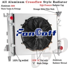 3 Row Aluminum Radiator Shroud Fan For 2003-09 Dodge Ram 2500 3500 1500 5.7L V8