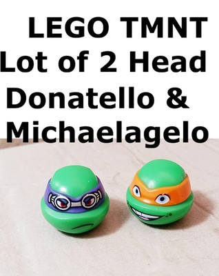 LEGO Turtle Head TMNT Donatello Michealangelo Lot of 2 Goggles Teenage Mutant