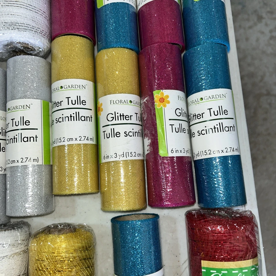 Nuevo Lote De Carretes Rollo De Tul Blanco Brillo Foto 4 de 4