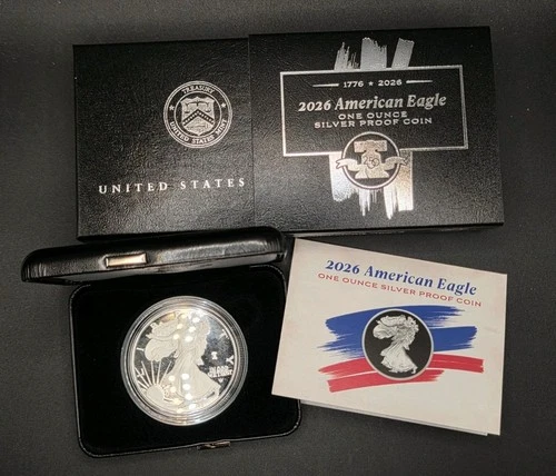 1776-2026 Dual Date 1oz .999 Silver American Eagle Proof w/ Box & COA