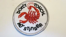 Vintage 1970s Don't Touch My SCORPION  STINGER Snowmobile Racing Patch