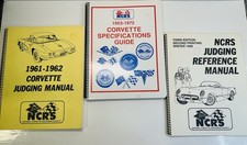 Ncrs Corvette 1961-1962 Judging Manual 1953-2972 Specs Judging Reference