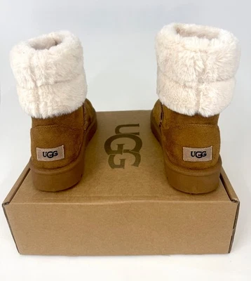 ladies UGG boots tan faux fur size 4 5 6 7 see description