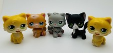 Littlest Pet Shop Cats Lot Of 5 Including Magic Motion Tongue X2 Magnet