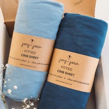 Fitted Crib Sheets 28x52 Inch For Toddler Bed Jersey Cotton Blue Navy 2 PCS