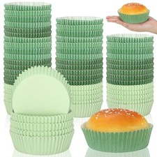 Uiifan 150 Pcs Paper Baking Cups Muffin Liners Microwave Safe,Green 1 Green