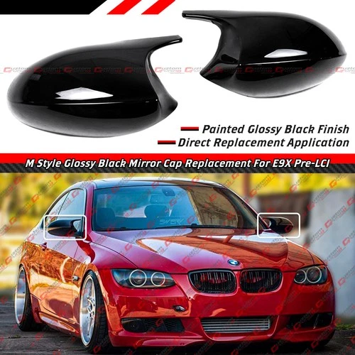 For 05-07 BMW E90 / 06-09 E92 E93 Pre-LCI M Style Gloss Black Mirror Caps Covers