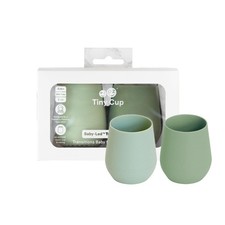 ezpz Tiny Cup Sage/Olive - 4 Months - 100 Silicone Training Cup for Infants