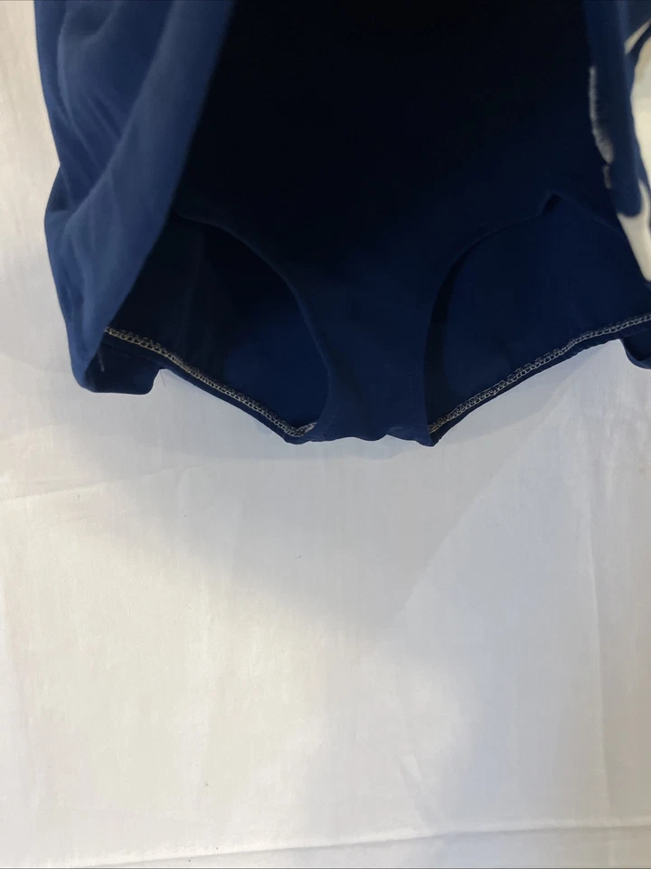 Maiô feminino vintage azul náutico branco Robby Len 1950/60s tamanho 13-14 EUA - Imagem 4 de 4