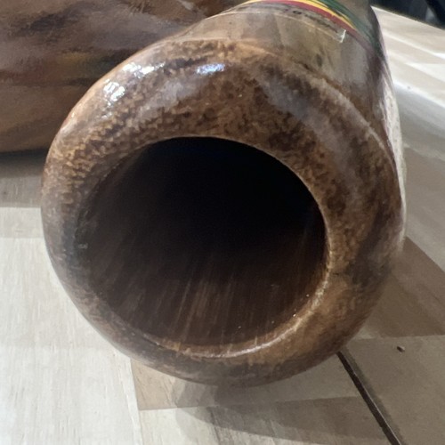 Spiral Wooden Didgeridoo Instrument REGGAE RASTA Stripe World Percussion USA 13” - Picture 5 of 6