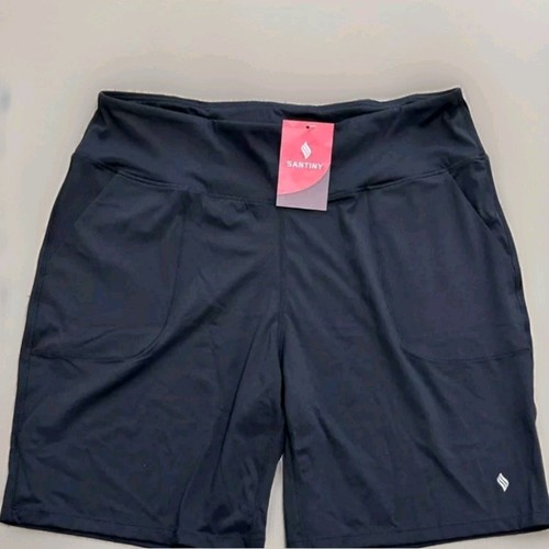 🖤SANTINY Black Bermuda Shorts for Women with Zipper Pockets 🖤 - 第 1/3 張圖片