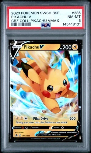 2023 POKEMON SWSH BLACK STAR PROMO #285 PIKACHU V PSA 8