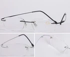 Super Quality Rimless Reading Glasses Flexible Steel Arms Lightweight Design L52