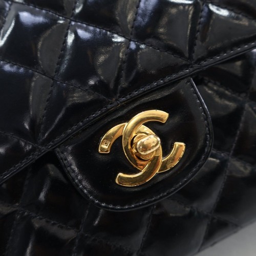 Chanel 1996 Vintage Double Sided Flap Small Black Patent - Picture 5 of 18