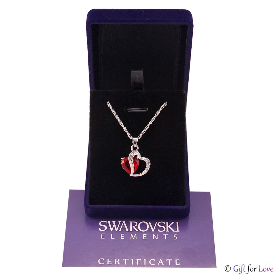 Collana argento Swarovski Elements originale G4Lov cristallo cuore donna ragazza - Immagine 2 di 4