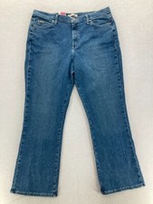 Lee Jeans Women's 16 Short Relaxed Fit Bootcut Medium Wash Blue Denim Stretch