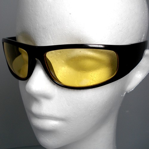 SPORT WRAP HD Night Driving Vison SUNGLASSES GLASSES YELLOW HIGH DEFINITION New