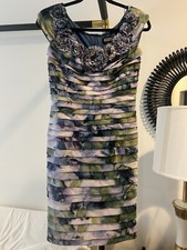 Adrianna Papell Dress 4 Flowers Floral Summer Wedding Mother Of Bride Summer 