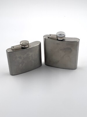 Top Shelf Flasks Stainless Steel Hip Flasks 4oz & 5 oz Pair & Bundle