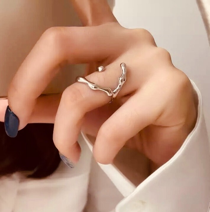 Adjustable Ring Little Finger Ring Silver 925 Silver Ring, Gothic