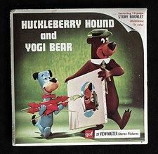 Viewmaster 3 Reels Set- Yogi Bear And Huckleberry Hound Cartoon- GAF- B 512