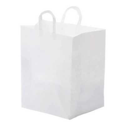 Glopack Catering To-Go HDPE Tote Bag White 12'' L x 10'' W x 16'' D | 250/Case