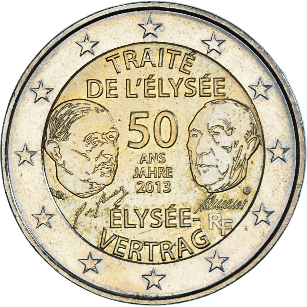 1022582] France, 2 Euro, 50 ans du traité de l'Élysée, 2013, Paris
