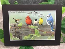 New Handmade 5x7 Matted  Scripture Inspirational Quote Songbirds Free Ship 455
