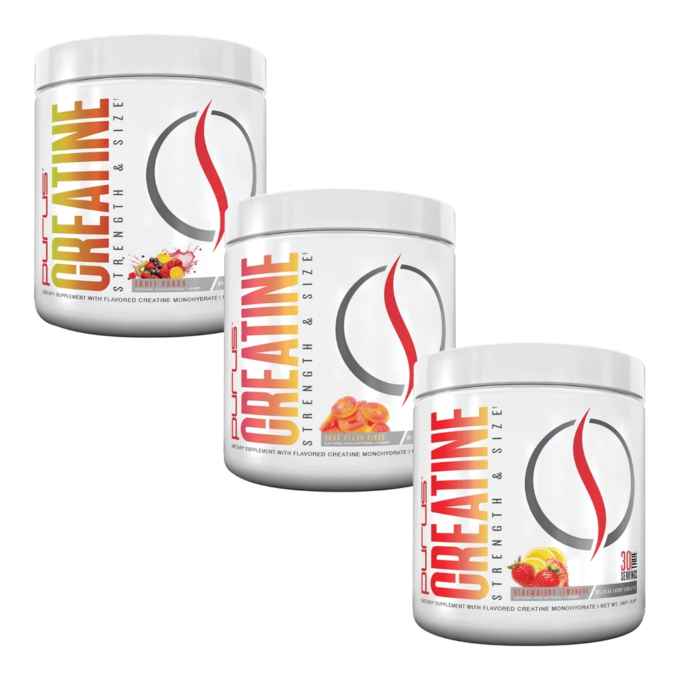 Monohidrato de creatina con sabor de Purus Labs: aumenta el músculo, la potencia, la fuerza 30srv Foto 2 de 4