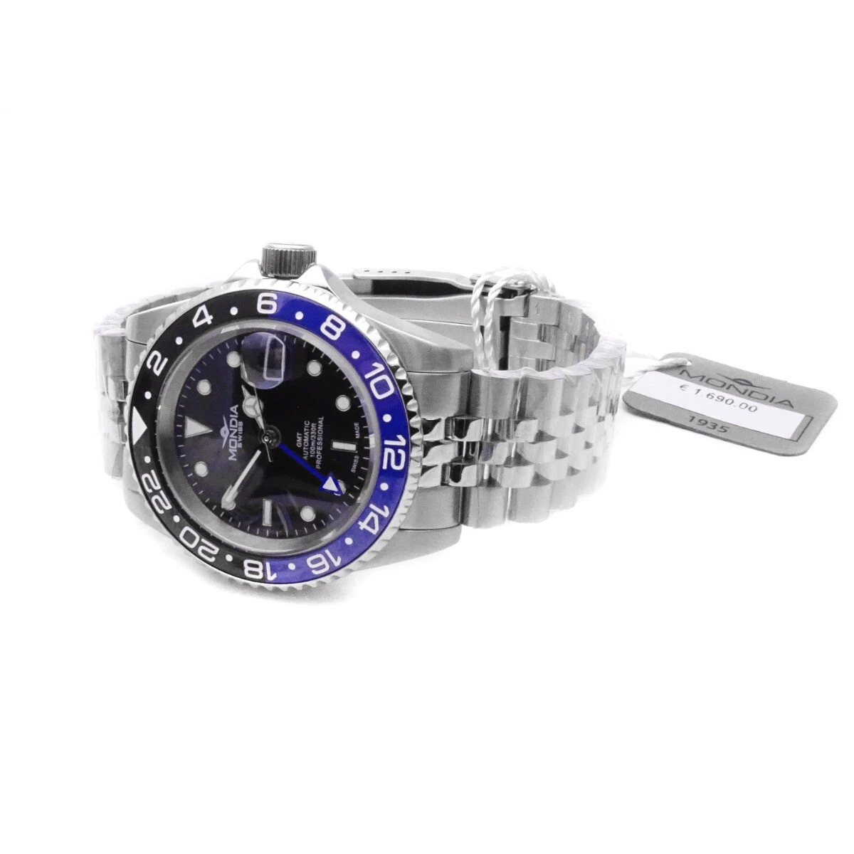 Mondia Icon G.M.T. Master II Batman Automatic Watch ceramic bezel