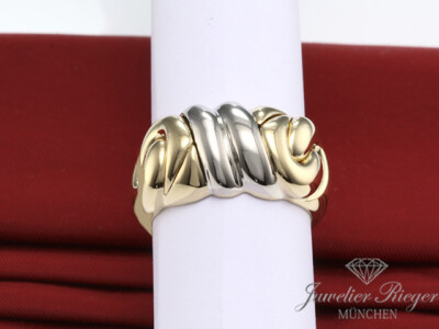 Wundervoller Wempe Ring Gelbgold Weissgold 750 Gr 58 Gold