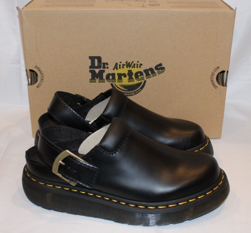 Dr. Martens Laketen Women's Leather Slingback Platform Mules Clogs Black Size 9