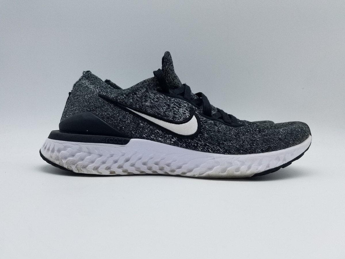 nike epic react flyknit black black white