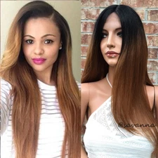 Full Lace Wigs Ombre Brazilian Virgin Human Hair Lace Front Wigs Silky Straight