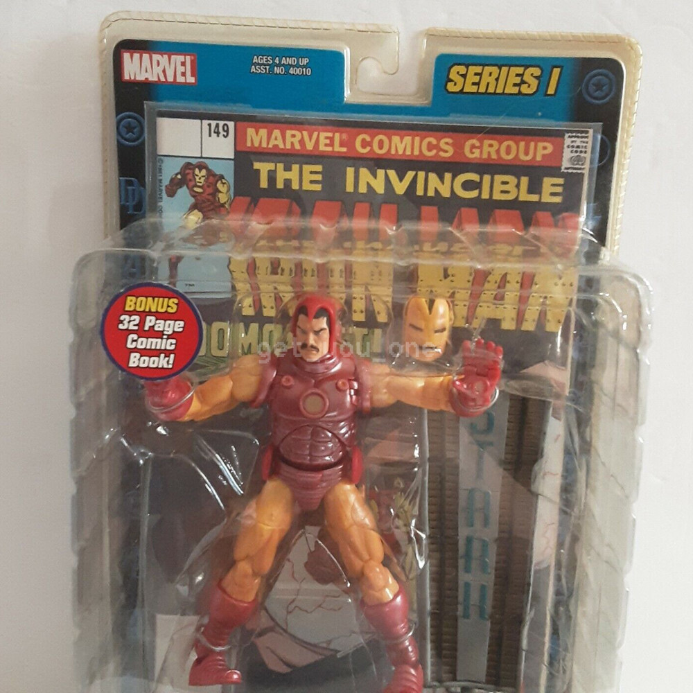 ToyBiz Vintage Marvel Legends IRON MAN Series 1 Figure Comic Book