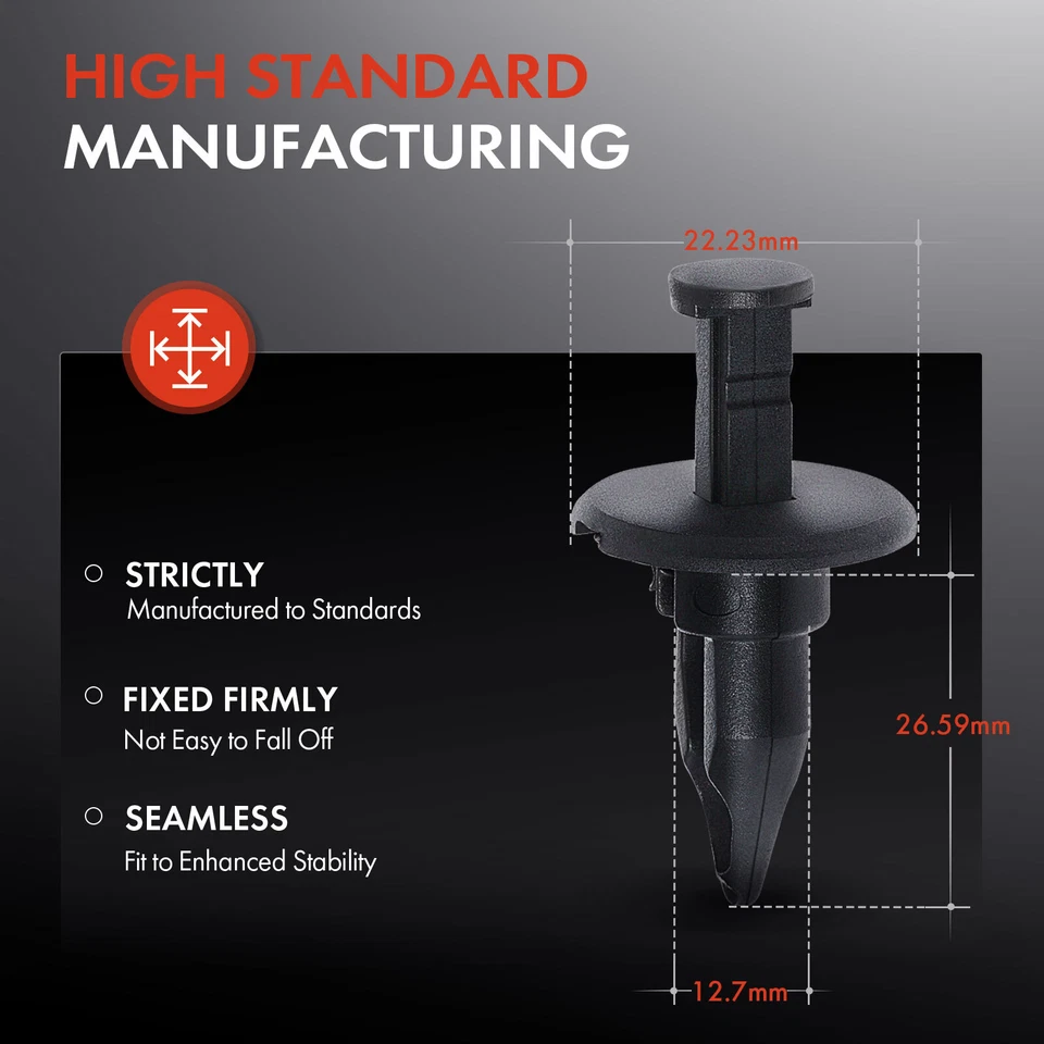20 piezas clips de retención de fascia de parachoques de 12,7 mm tipo empuje con extremo cerrado para Chevy GMC Foto 3 de 4