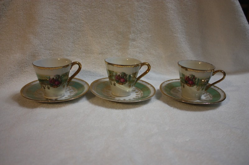 Vintage mini teacup and saucer set of 3 - Sonsco Japan