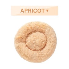 Fluffy Donut Dog Bed Warm Soft Long Plush Pet Cushion Dog House Cat Bed Washab