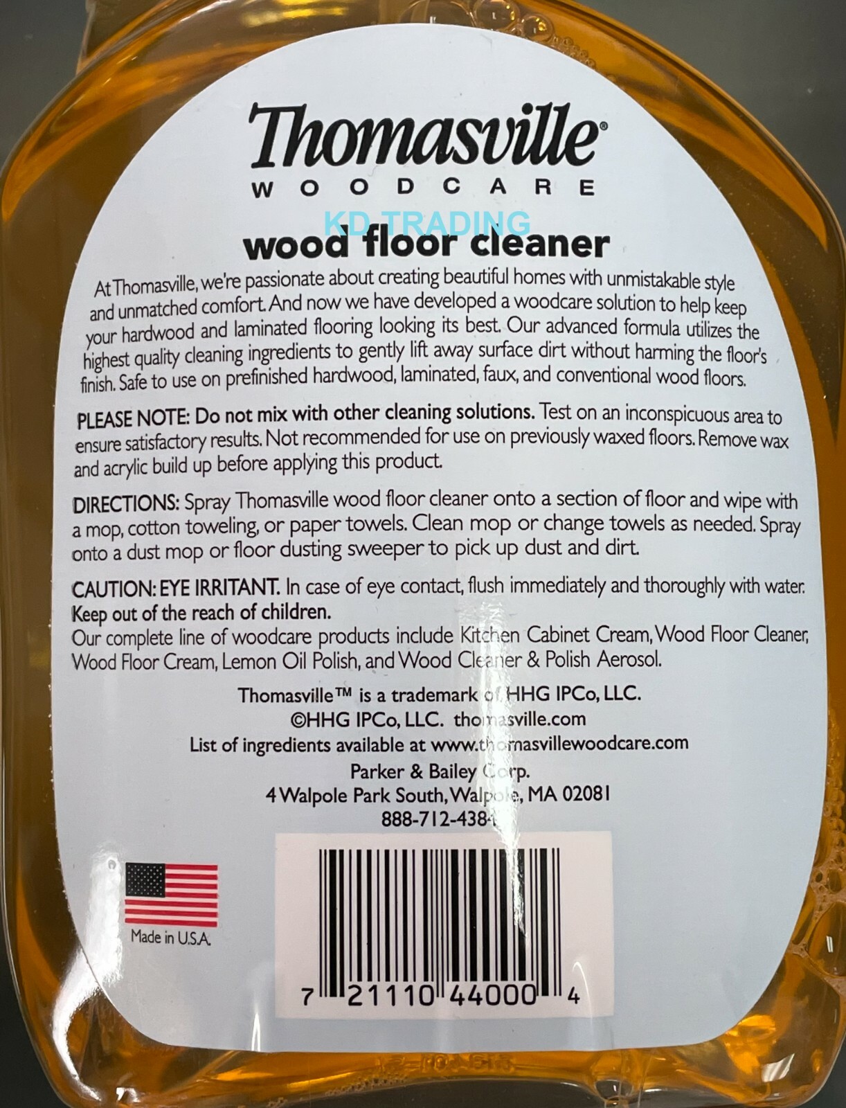 Thomasville WOOD CARE FLOOR CLEANER Shine Polish HARDWOOD Safe on