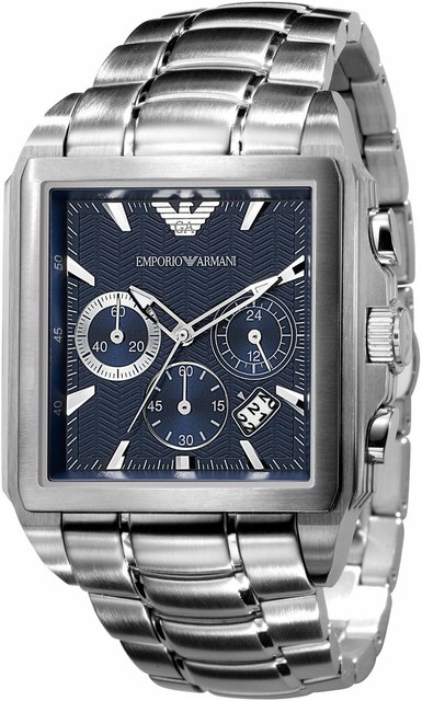 silver armani watch