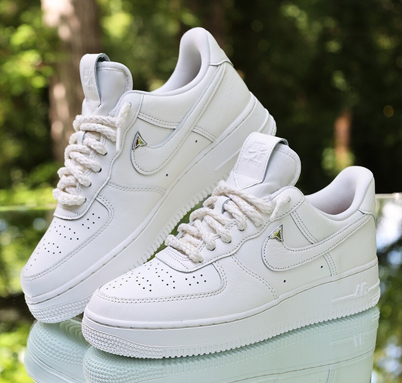 Nike Air Force 1 07 LV8 Chrome Tips Women's Size 8 White Custom