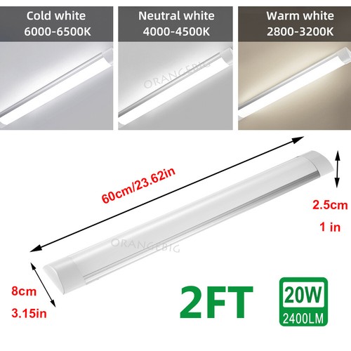 5FT LED Strip Lights Batten Tube Light Office Shop Garage Ceiling Lamp Daylights - Picture 14 of 30