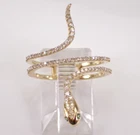 2Ct Round Real Moissanite Snake Wrapround Wedding Ring 14k Yellow Gold Plated