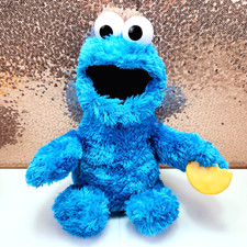 Sesame Street Feed Me Cookie Monster Blue Plush 14" Talking Stuffed Animal Toy