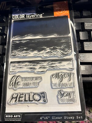 Ocean Waves Color Layering Clear Stamp Set by Hero Arts CM316 NEW!