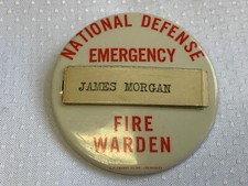 Vtg Employee Pin National Defense Emergency Fire Warden 