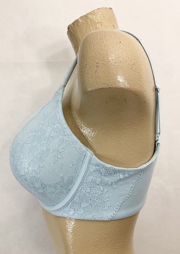 Body Victoria's Secret Perfect Shape Bra 34 DD 34DD Padded Aqua Silver Lace Soft - Picture 3 of 9